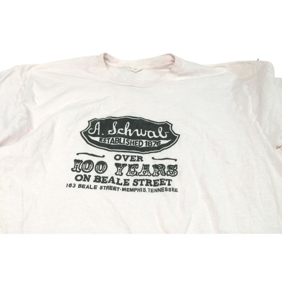 A Schwab "100 Years on Beale Street) - Memphis Tennessee Souvenir T Shirt Size 4 - Picture 1 of 4
